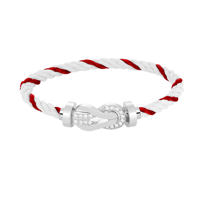 [Angela Jewellery]CHANCE LARGE 8 FIGURE BUCKLE HALF DIAMOND BRACELET SILVER