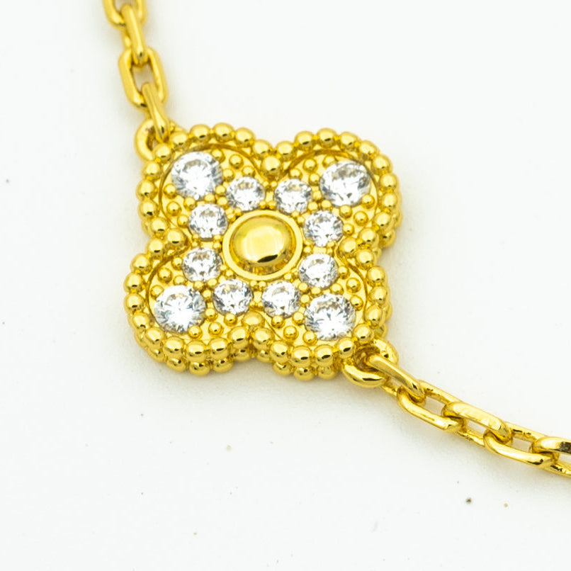[Angela Jewellery]CLOVER BRACELET 5 MOTIFS GOLD DIAMOND