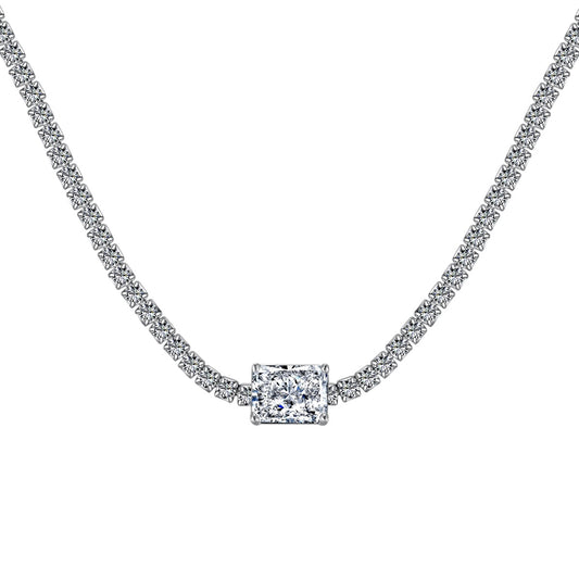 Angela Jewelry]2.0 carat Ornate Emerald Cut Necklace