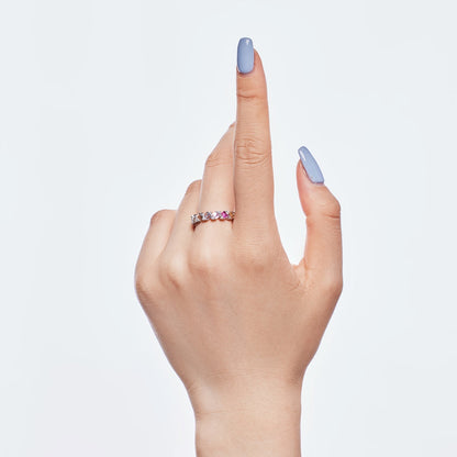 Angela Jewelry]Delicate Vibrant Emerald Cut Daily Ring