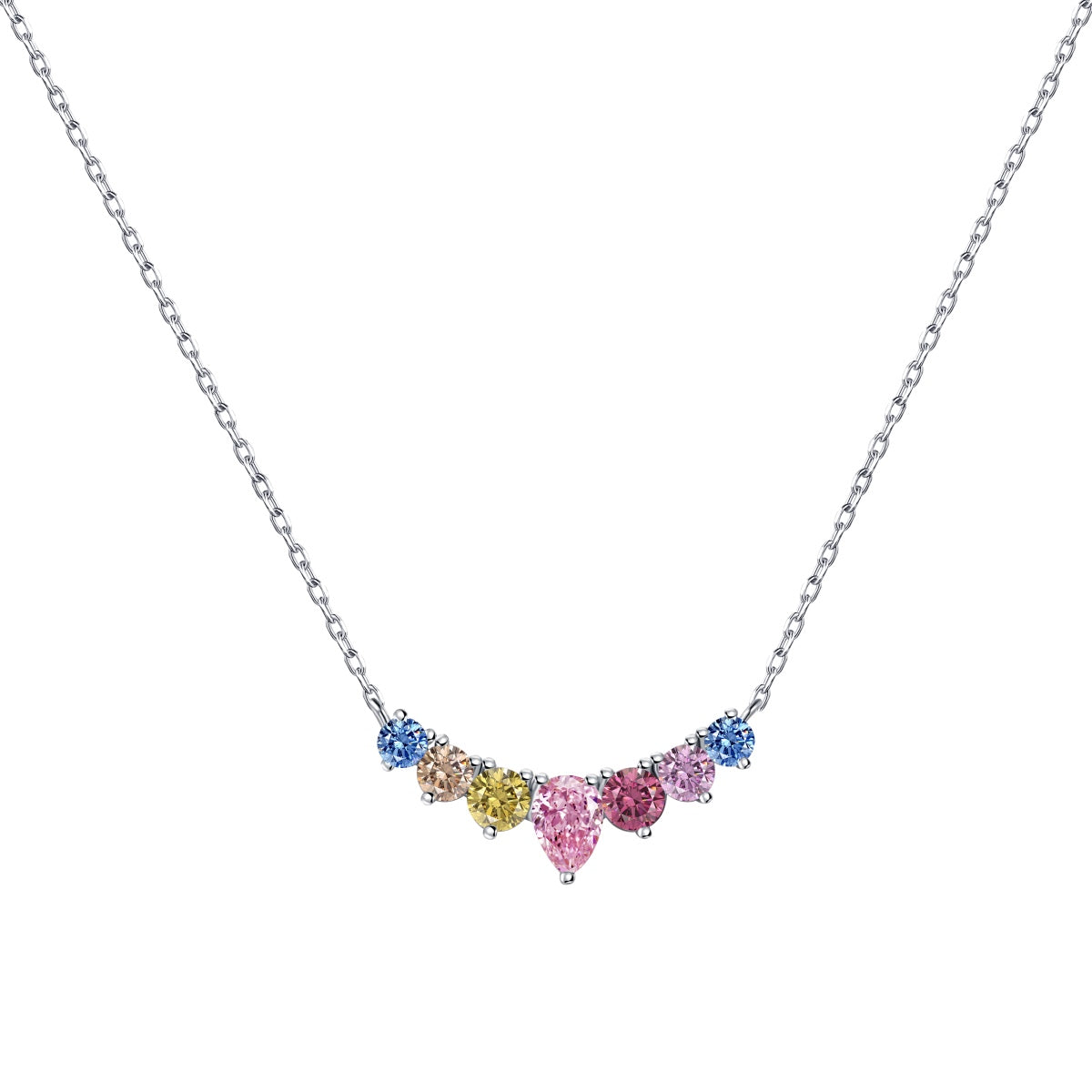 Angela Jewelry]Dainty Colorful Heart Necklace
