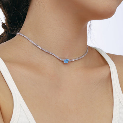 Angela Jewelry]2.0 carat Ornate Emerald Cut Necklace