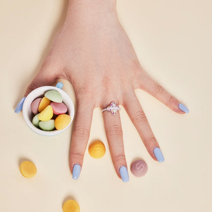 Angela Jewelry]Luxurious Colorful Flower Shape Banquet Ring