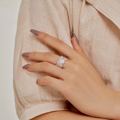 Angela Jewelry]Luxurious Colorful Radiant Cut Daily Ring