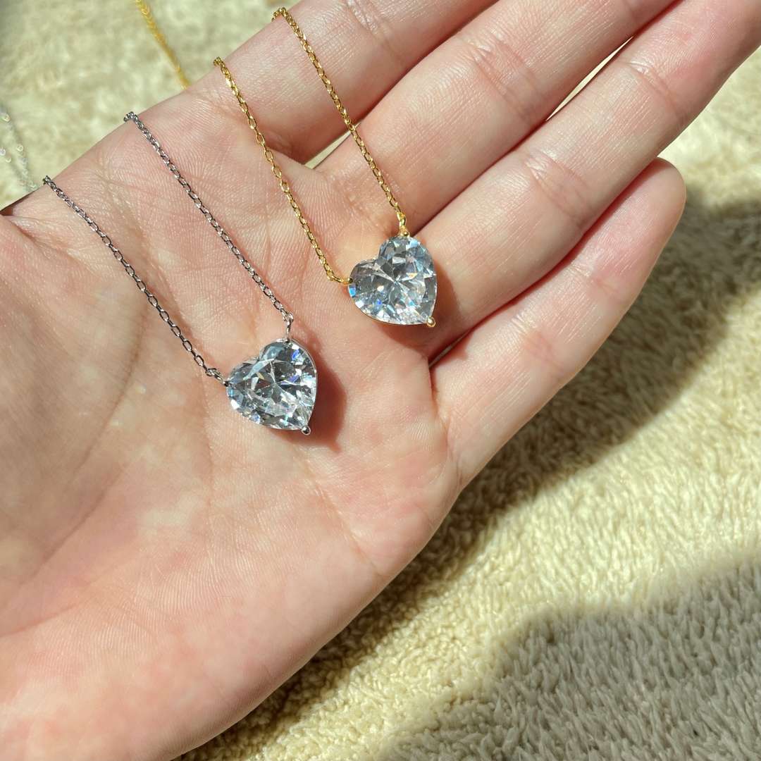Angela Jewelry]6.0 carat Radiant Heart Shape Necklace