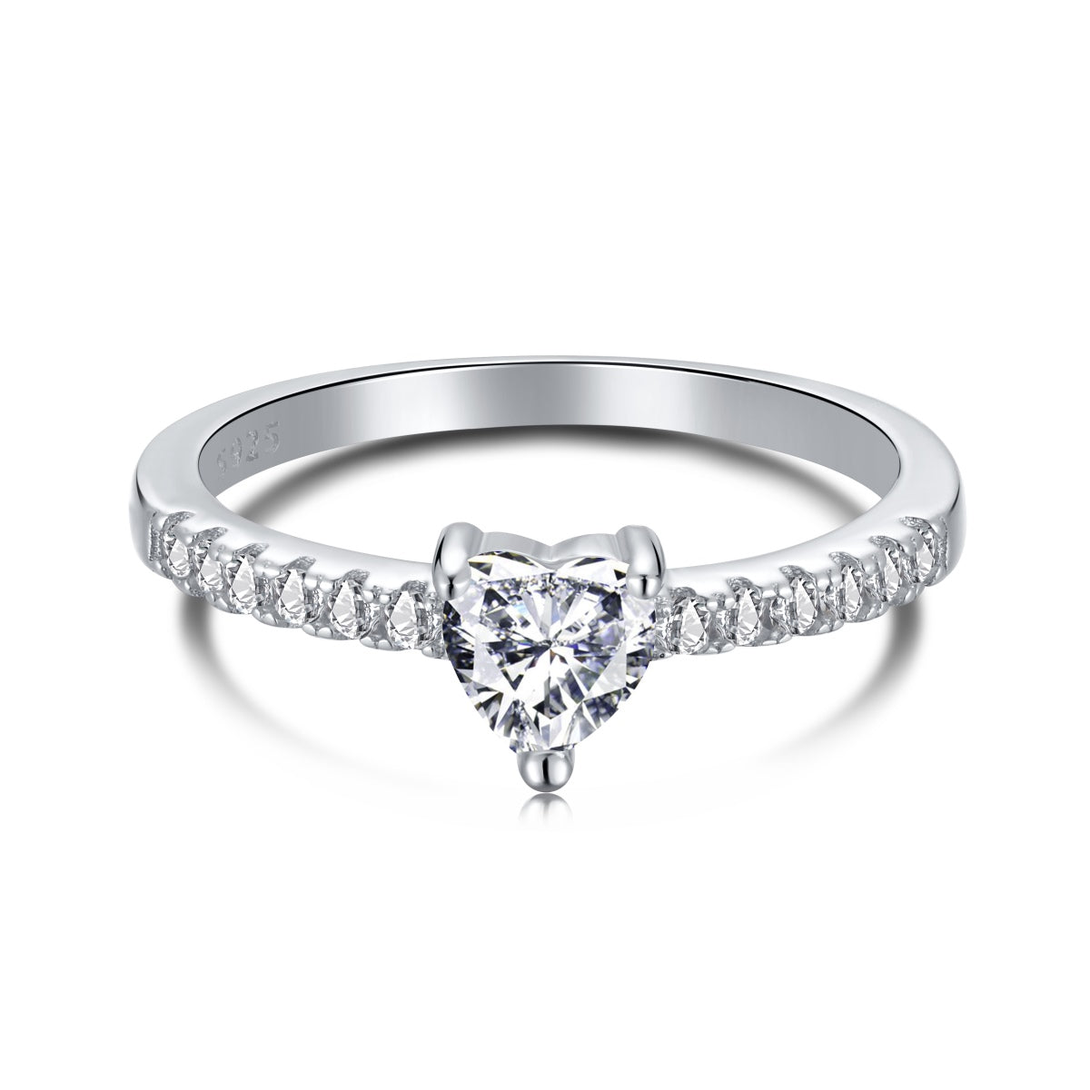 Angela Jewelry]0.5 Carat CaratEternity Charming Heart Shape Lover Ring