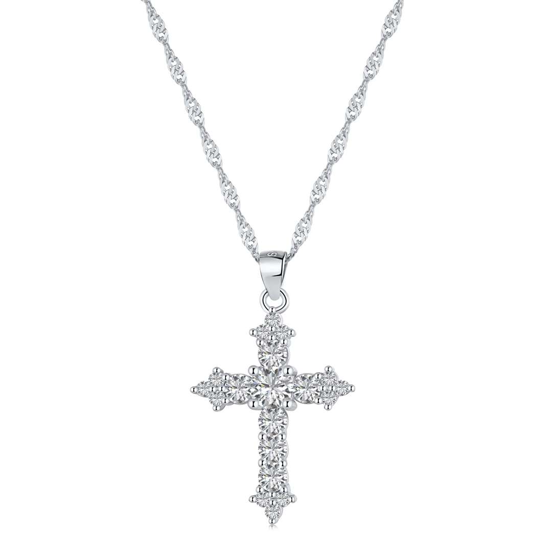 Angela Jewelry]Delicate Cross Shape Necklace