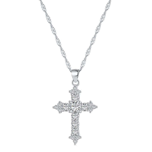 Angela Jewelry]Delicate Cross Shape Necklace