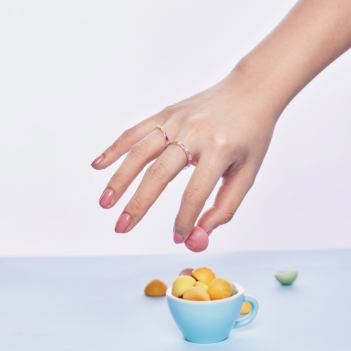 Angela Jewelry]Exquisite Multicolored Emerald Cut Daily Ring