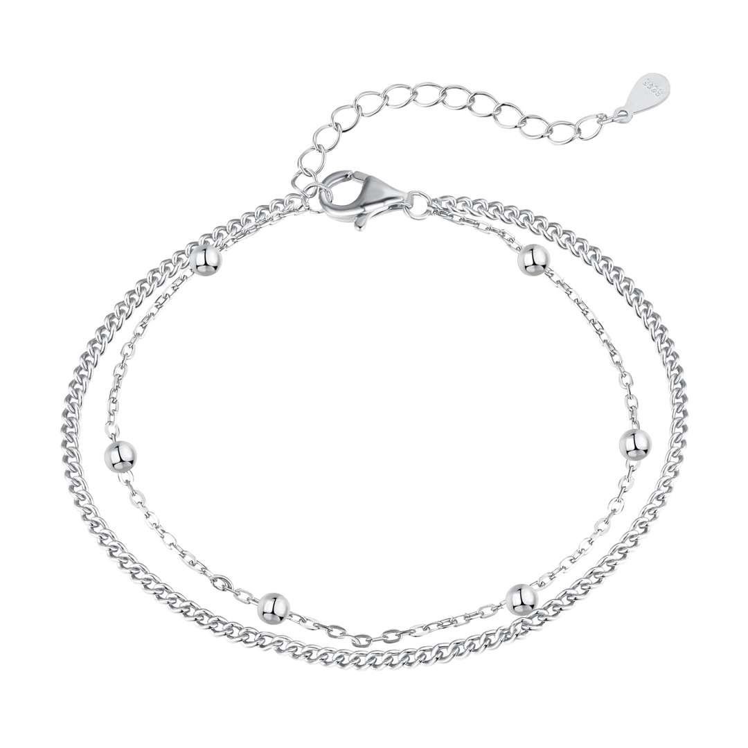 Angela Jewelry]Delicate Bead Double Layer Bracelet