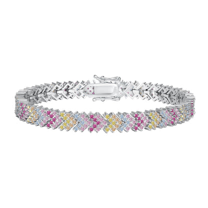 Angela Jewelry]Ornate Sparkling Round Cut Party Bracelet