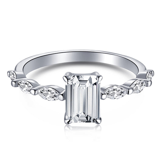 Angela Jewelry]1.0 Carat Dainty Resplendent Radiant Cut Daily Ring