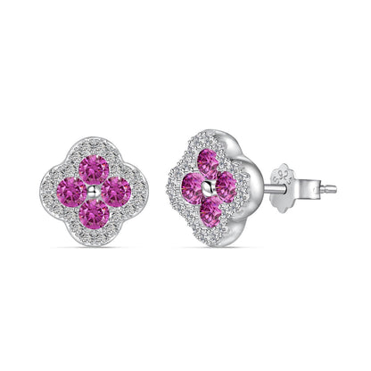 Angela Jewelry]Four-Leaf Clover Flower Shaped Earrings