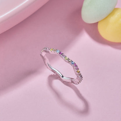 Angela Jewelry]Dainty Colorful Round Cut Party Ring