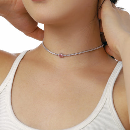 Angela Jewelry]1.0 Carat Shining Oval Cut Necklace