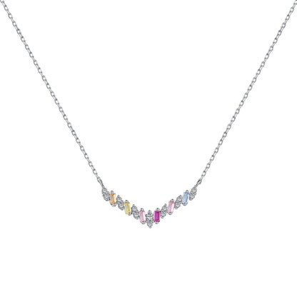 Angela Jewelry]Dazzling Rainbow Necklace