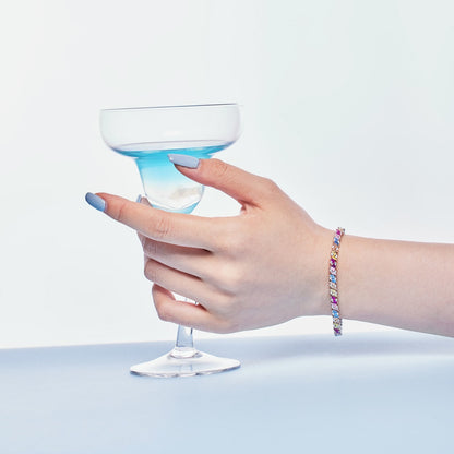 Angela Jewelry]Ornate Sparkling Multi Cut Party Bracelet