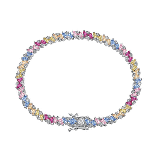 Angela Jewelry]Ornate Sparkling Multi Cut Party Bracelet