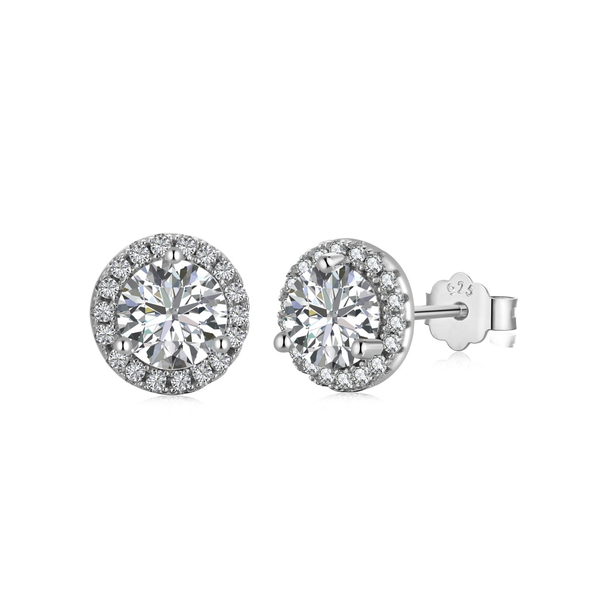 Angela Jewelry]Classic Princess Round Shape Earrings