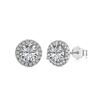 Angela Jewelry]Classic Princess Round Shape Earrings