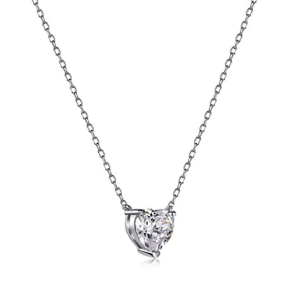 Angela Jewelry]Heart Shape Main Stone Pendant Collarbone Necklace