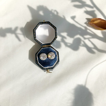 Angela Jewelry]Classic Princess Round Shape Earrings