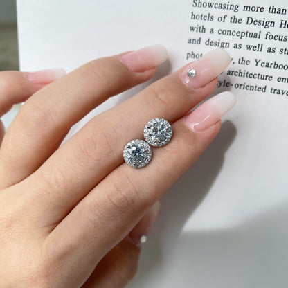 Angela Jewelry]Classic Princess Round Shape Earrings