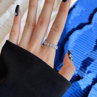 Angela Jewelry]0.25 Carat Radiant Romance Heart Cut Lover Ring