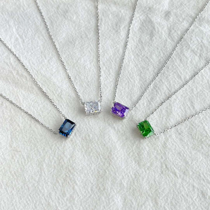 Angela Jewelry]Luxurious Square Shape Colorful Necalack