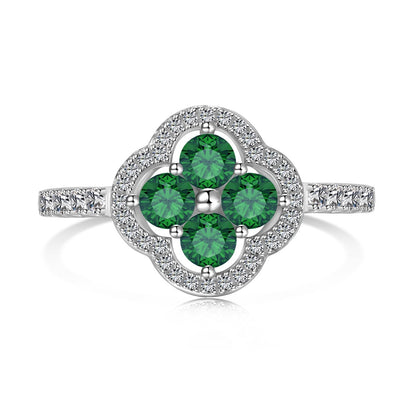 Angela Jewelry]Four Leaf Clover Flower Design Ring