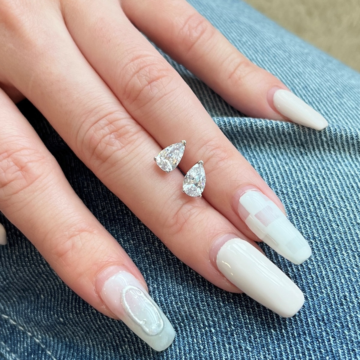 Angela Jewelry]Ornate Water Drop Shape Earrings