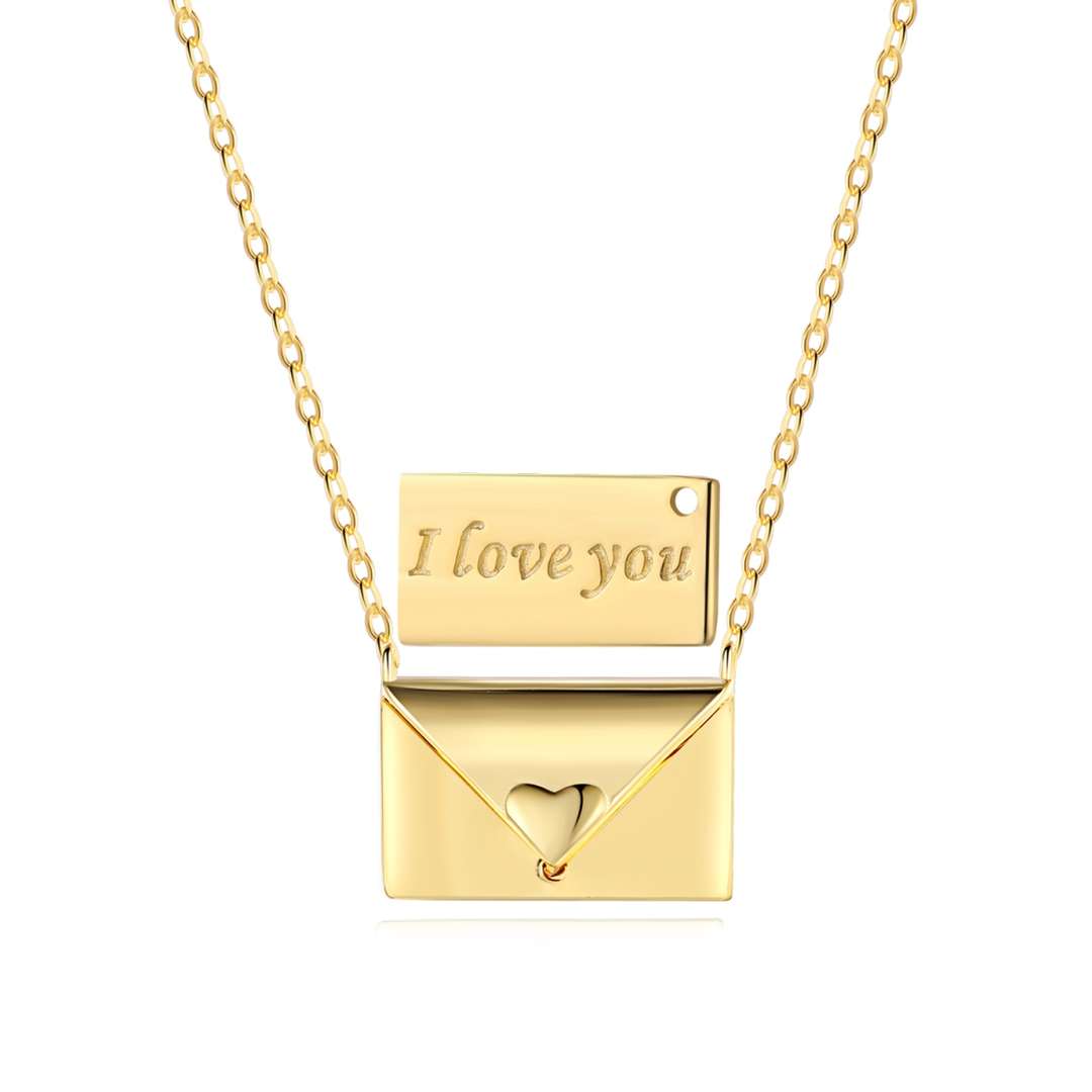 Angela Jewelry]Envelope Heart Shape Mother's Day Necklace