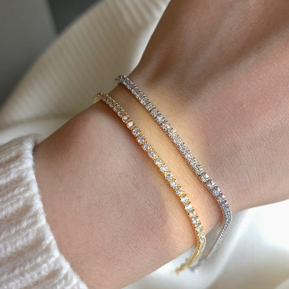 Angela Jewelry]Radiant Shinning Princess Cut Tennis Bracelet