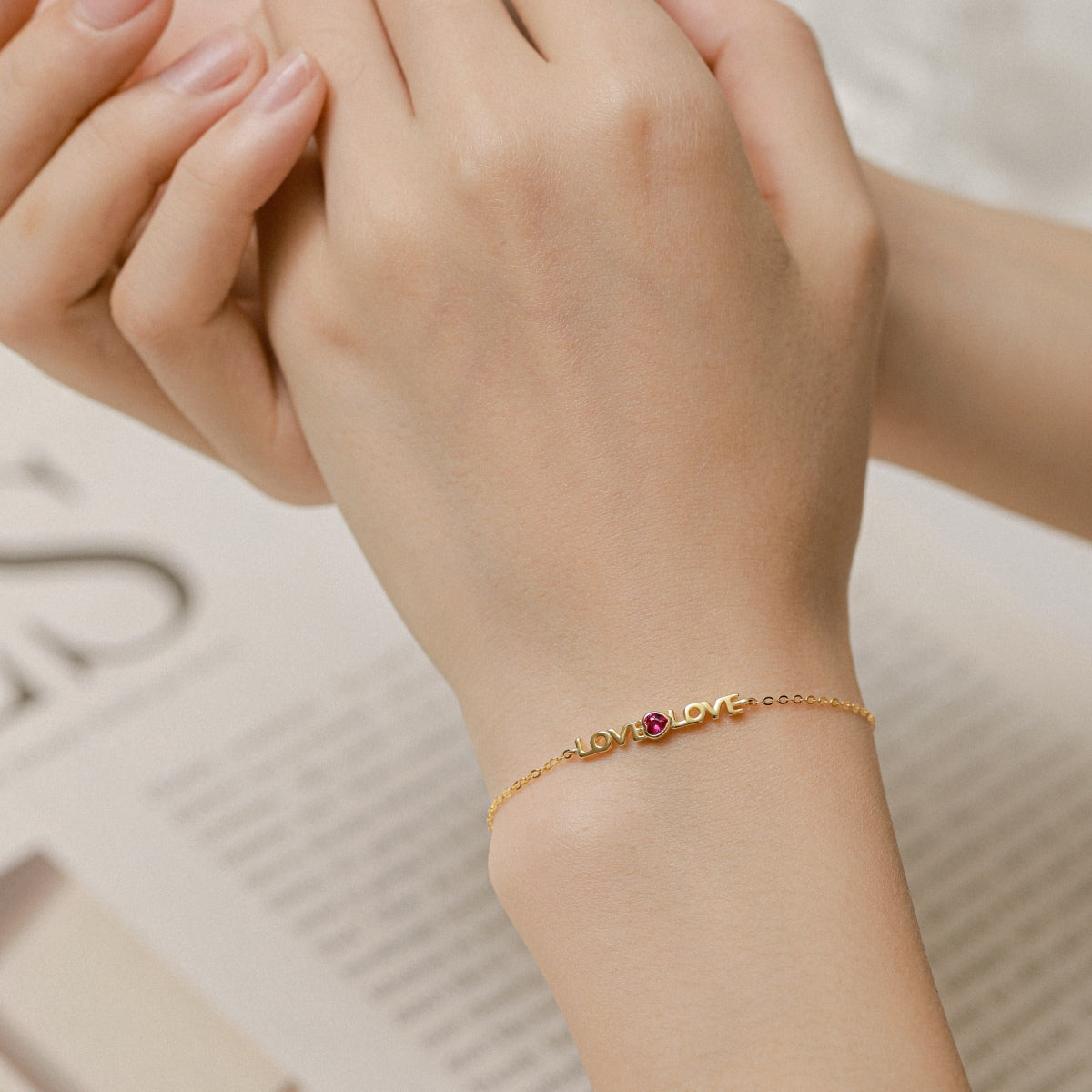 Angela Jewelry]Romantic Heart Shape Lover Bracelet