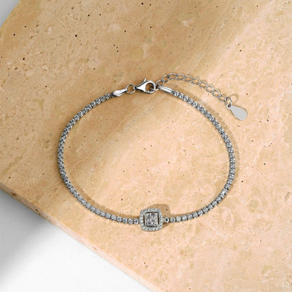 Angela Jewelry]Luxurious Dazzling Square Shape Banquet Bracelet
