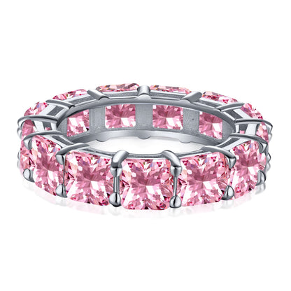 Angela Jewelry]Elegant Princess Cut Tennis Ring