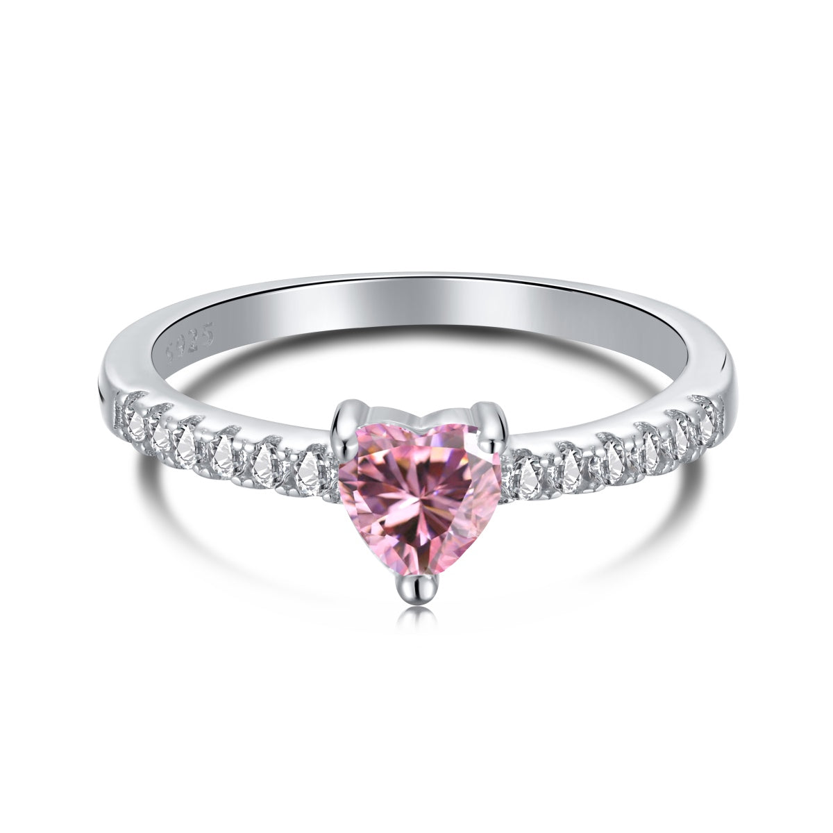 Angela Jewelry]0.5 Carat CaratEternity Charming Heart Shape Lover Ring