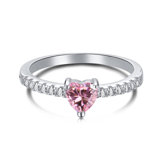 Angela Jewelry]0.5 Carat CaratEternity Charming Heart Shape Lover Ring