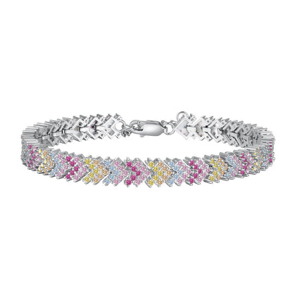 Angela Jewelry]Ornate Sparkling Round Cut Party Bracelet
