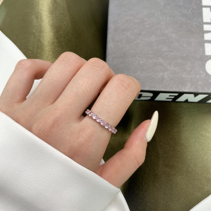 Angela Jewelry]Sparkling Round Cut Tennis Ring