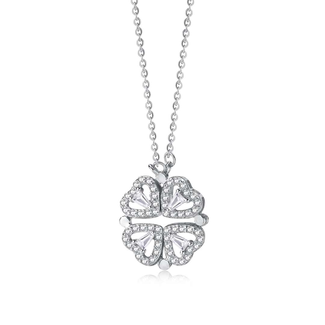 Angela Jewelry]Ornate Heart Cut Flower Shape Necklace