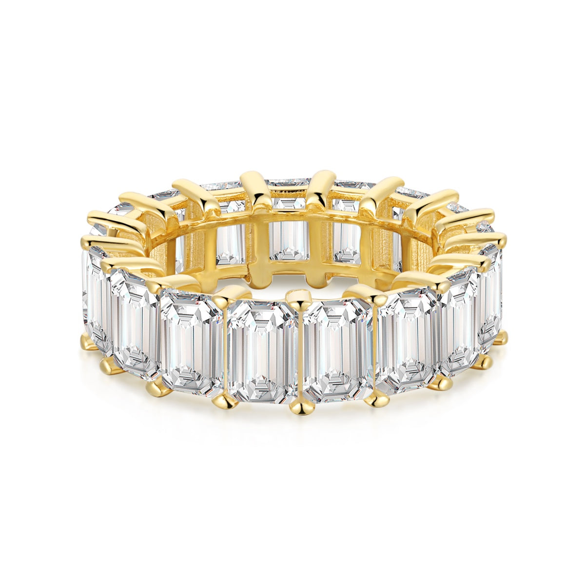 Angela Jewelry]0.75 Carat Elegant Emerald Cut Tennis Ring