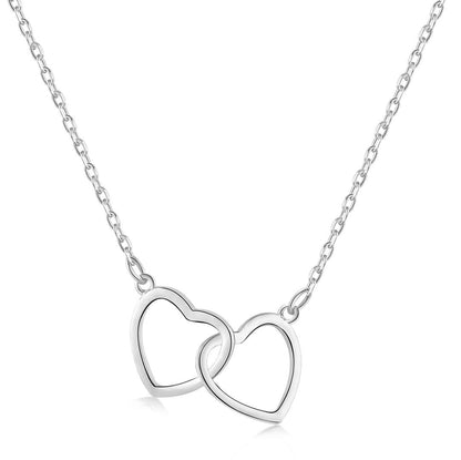 Angela Jewelry]Sterling Silver Love Double Ring Necklace