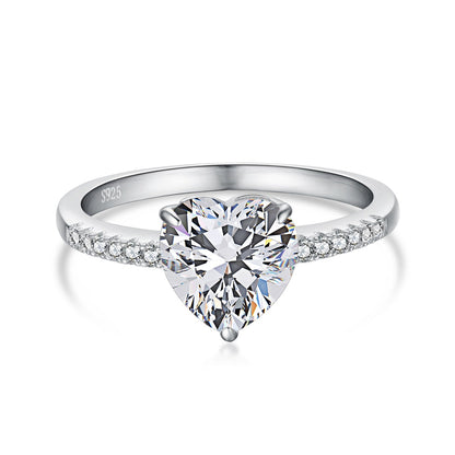 Angela Jewelry]2.0 Carat Dazzling Lustrous Heart Cut Lover Ring