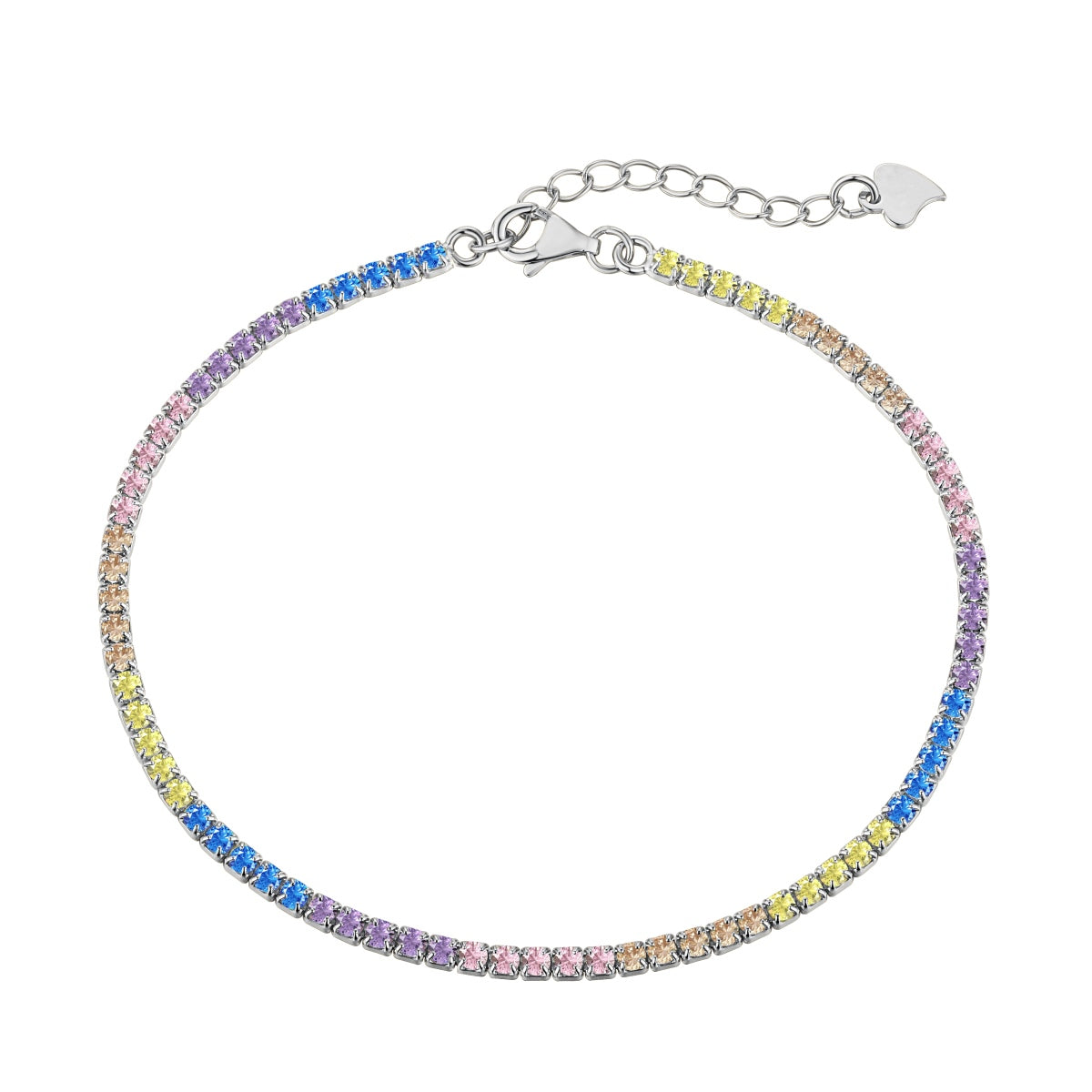 Angela Jewelry]Dazzling Colorful Round Cut Daily Bracelet