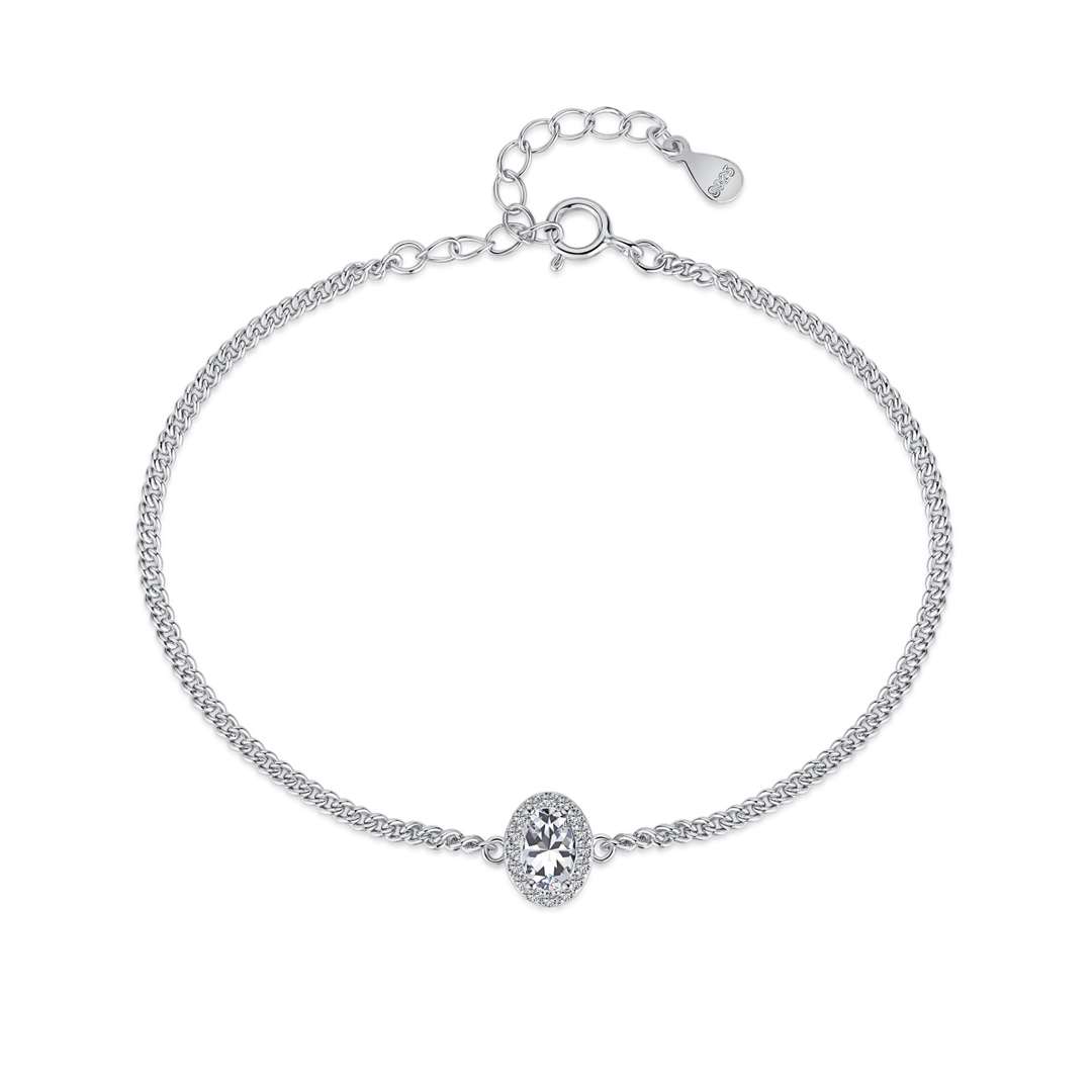 Angela Jewelry]Exquisite Oval Shape Bracelet