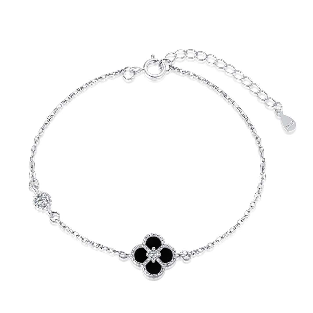 Angela Jewelry]Delicate Four Leaf Clover Bracelet