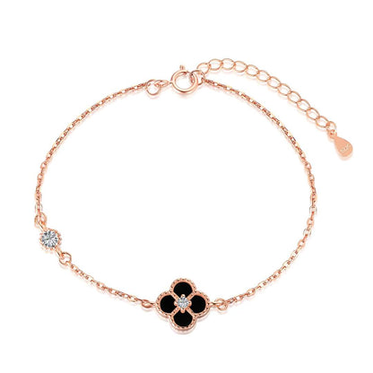 Angela Jewelry]Delicate Four Leaf Clover Bracelet