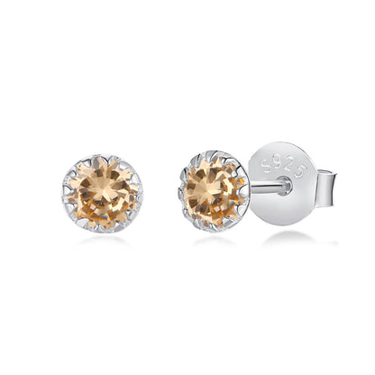 Angela Jewelry]Sparkling Colorful Round Shape Earrings