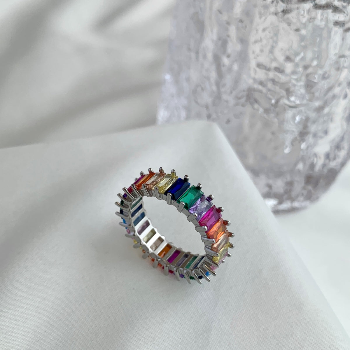 Angela Jewelry]Unique Colorful Radiant Cut RIng